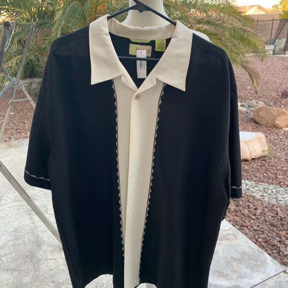 Mens New Cubavera Black Camp Shirt - Picture 2 of 6